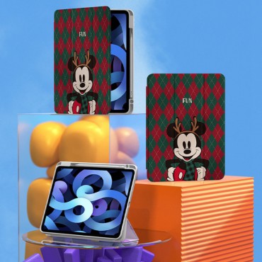 ディズニーipad pro 12.9インチケース2020/2021かわいいミッキーマウス柄ipad mini6ケース8.3Inch三つ折り全面保護タブレットカバーipad 2021ケース10.2インチブランド男女兼用