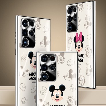 ディズニーブランドギャラクシー S22ケースかわいい高品質Galaxy S22+/S22Uケース光沢感ガラス人気Galaxy S22/S22+/S22Uケース耐衝撃