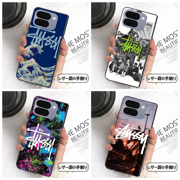 Stussy ステューシー人気 iPhone ultra 折りたたみケース 革製 ハイブランドギャラクシー z フリップ8 5 4 6 7ケースブランドギャラクシーZ フォールド8 7 6 5 4 3 2ケース 手帳型 アイフォン ultra 折りたたみ Google Pixel Pro 11 10 9 foldケースブランド