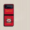 グッチブランドGalaxy Zflip 3ケース GUCCI 定番ロゴ galaxy z flipカバー おしゃれ 縦縞 高品質 ギャラクシー Z フリップ3ケース 大人気