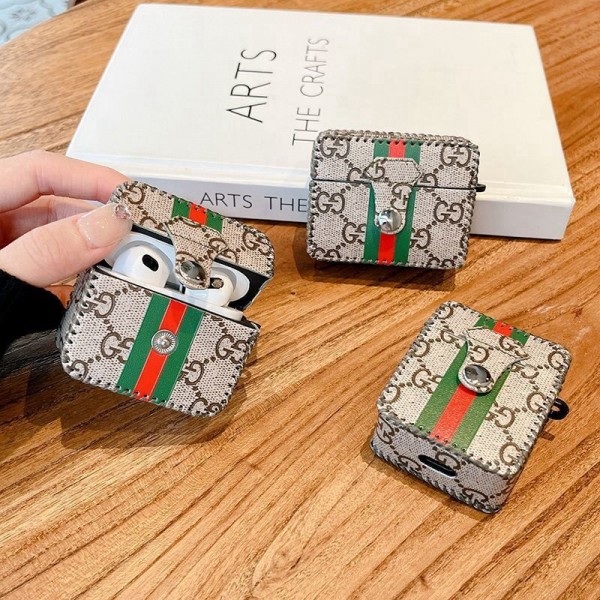 グッチブランドairpods pro2ケース Gucci 定番ロゴ おしゃれ airpods 3ケース スナップ型 収納 軽量 エアーポッズ プロケース 落下防止人気 airpods 3/2/1カバー