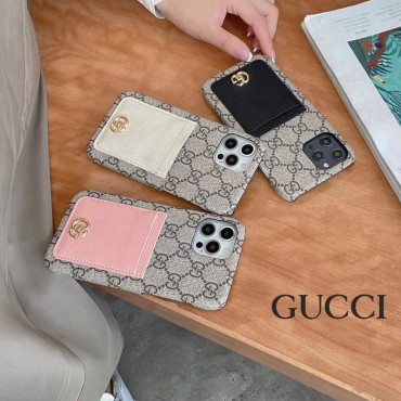 グッチ iphone 15/14 pro maxケースブランドGucci 定番ロゴ レディースメンズ iphone 14/14plus/14proカバー 便利なカードポケット付き アイフォン13/13pro/13pro maxケース耐用 ジャカード生地 ハードケース