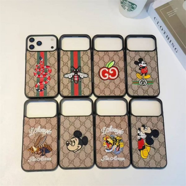 Gucci グッチ人気アイフォン17pro max/16 15 proケース韓国風iphone16/14/13/15 17pro max airケースレディース蜜蜂柄iphone15 plus14 16 17pro max 16eケースブランドコピーメンズハイブランドアイフォン17 air 16 15 14 16eケーストランク型