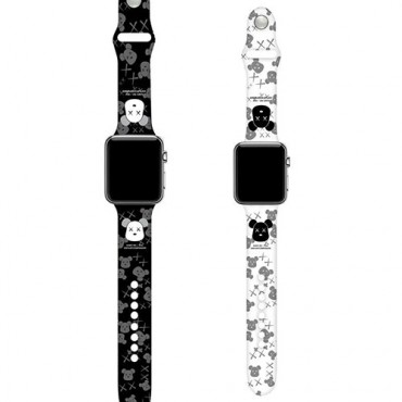 カウズブランドアップル ウォッチ 8バンドかわいいクマ柄 Apple Watch 7/6/seベルト高品質シリコンKaws アップル ウォッチ se2ストラップ サイズ38/40/42/44/45mm適用