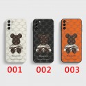 BearbrickブランドGalaxy S22Uケースファッションかわいいギャラクシー S22/S22+カバー 高品質レザー耐衝撃Galaxy S21/S21+/S21Ultraケース全面保護Galaxy Note20/Note20 Ultraカバー