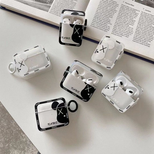 カウズブランドairpods pro2ケースKAWS 半透明 シリコン素材 エアーポッズ3ケース紛失防止 収納 airpods pro 2 1 ケース 大人気