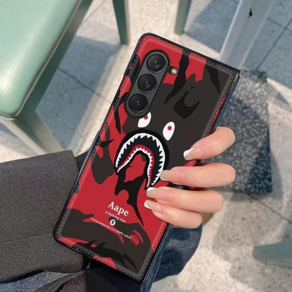 BAPE エイプgalaxy zfold5 4 3 2ケースハイブランドブランドギャラクシーZ フォールド5 4 3 2ケース男女galaxy z flip5ケース手帳型Galaxy Zflip4ケースブランド