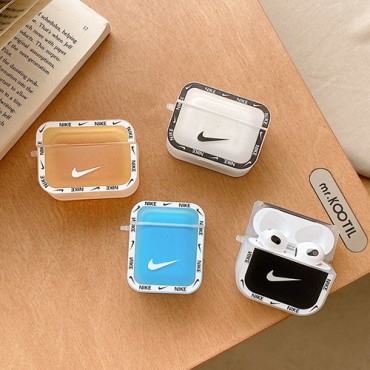 ナイキブランドairpods 3ケースシンプル 半透明 シリコン イヤホンカバー airpods pro2ケースNIKE 耐衝撃 軽量エアーポッズ プロ1/2/3ケース大人気