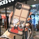 バーバリーブランドiphone 14ケースかわいい ミッキー ミニー ドナルドダック柄 iphone 14plus/14pro/14pro maxケース スタンド機能 iphone13/13pro/13pro maxケース 