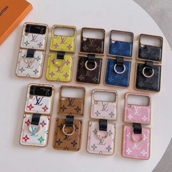 ルイヴィトンgalaxy zflip5 zflip4ケースハイブランドlouis vuitton 折り畳み リング付き ギャラクシー z フリップ4ケース 高品質 超軽量 Galaxy Z flip3カバー