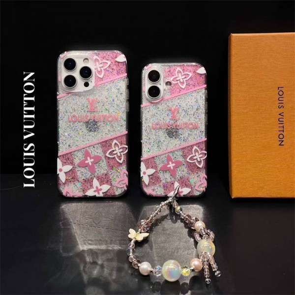 Lv ルイヴィトンiphone17 14 16 pro 15 plus 16eケース ブランド キラキラ 人気 Lvアイフォン17pro max/16 15 proケース韓国風iphone16/14/13/15 17pro maxケースレディース斜め掛けハイブランドアイフォン17 16 15 14  16eケーストランク型