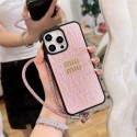 ミュウミュウ MiuMiu iphone14 16 pro 15 plus 16eケースブランドカード入れハイブランドiphone14pro/16e 15plusカバー韓国風iphone16/14/13/15pro maxケースレディース斜め掛けハイブランドアイフォン16 15 14  16eケーストランク型