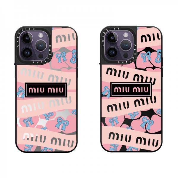ミュウミュウ MiuMiuハイブランドiphone16pro/17 air 15plusカバー人気アイフォン17pro max/16 15 proケースiphone15 plus 14 16 17pro max 16eケースブランドコピーメンズハイブランドアイフォン17 air 16 15 14 ケーストランク型