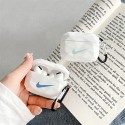 ナイキハイブランドairpods 3ケーススタイリッシュなデザインエアーポッズ プロ2ケースホワイト耐衝撃 軽量 AirPods Pro 1/2/3ケースカラビナ付きairpods 3/proケース