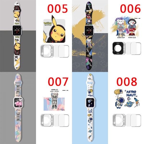 ザノースフェイスブランドアップルウォッチ 8/7ベルトカウズ高品質シリコンApple Watch 6/se2バンドかわいいピカチュウ ミッキーマウス柄アップルウォッチ 5/4/seストラップ人気