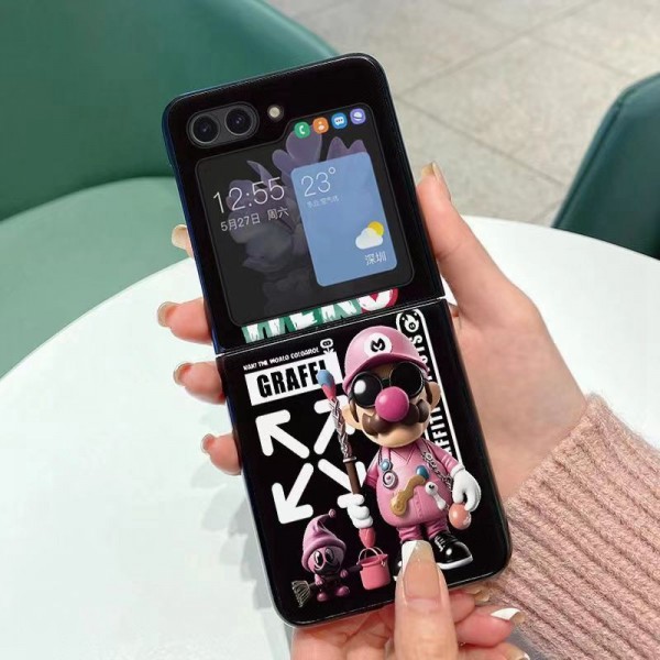 Off-White オフホワイトgalaxy zfold5 4 3 2ケースハイブランドブランドギャラクシーZ フォールド5 4 3 2ケース男女galaxy z flip5ケース手帳型Galaxy Zflip4ケースブランド