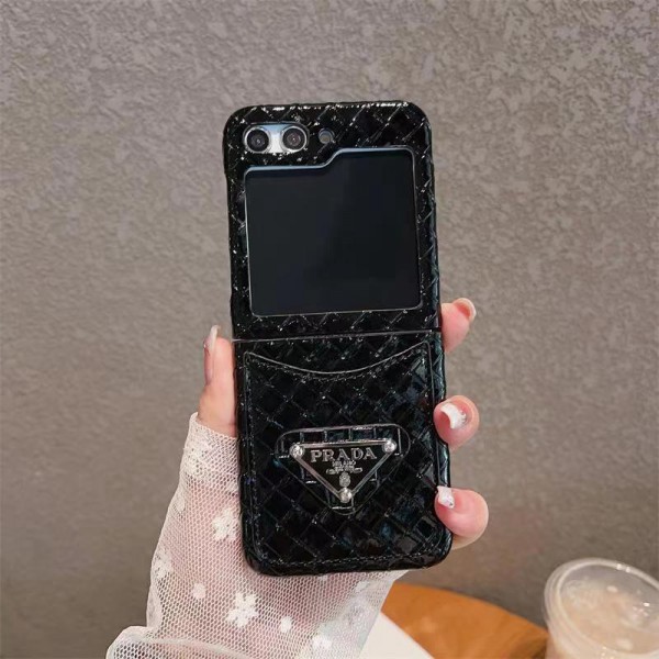 Prada プラダgalaxy zflip4 5ケースブランド人気Galaxy Z fold4 5ケース革製galaxy zfold5 4 3 2ケースハイブランド手帳型Galaxy Zflip4ケースブランド