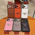 Prada プラダiphone air 17 pro max 14 16 pro 15 plus 16eケースブランドカード入れハイブランドiphone16pro/17 15plusカバー人気アイフォン17pro max/16 15 proケースアイフォン17 pro 16e 15/14/13/ 12 pro maxケースパロディー