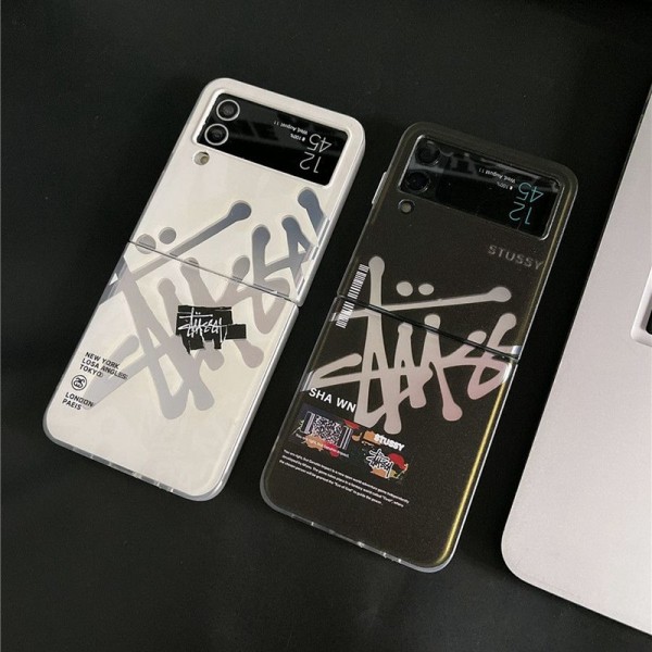 Stussy ステューシー人気Galaxy Z fold4 5ケース革製galaxy zfold5 4 3 2ケースハイブランドブランドギャラクシーZ フォールド5 4 3 2ケース手帳型Galaxy Zflip4ケースブランド