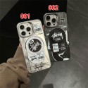 Stussy ステューシーハイブランドiphone14pro/16e 15plusカバー韓国風iphone16/14/13/15pro maxケースレディース斜め掛けアイフォン16e 15/14/13/ 12 pro maxケースパロディーブランド携帯ケースiphone 16 15 pro max 14plus/13 pro maxケース手帳型