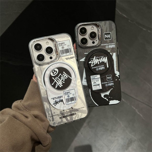 Stussy ステューシーハイブランドiphone14pro/16e 15plusカバー韓国風iphone16/14/13/15pro maxケースレディース斜め掛けアイフォン16e 15/14/13/ 12 pro maxケースパロディーブランド携帯ケースiphone 16 15 pro max 14plus/13 pro maxケース手帳型
