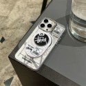 Stussy ステューシーハイブランドiphone14pro/16e 15plusカバー韓国風iphone16/14/13/15pro maxケースレディース斜め掛けアイフォン16e 15/14/13/ 12 pro maxケースパロディーブランド携帯ケースiphone 16 15 pro max 14plus/13 pro maxケース手帳型