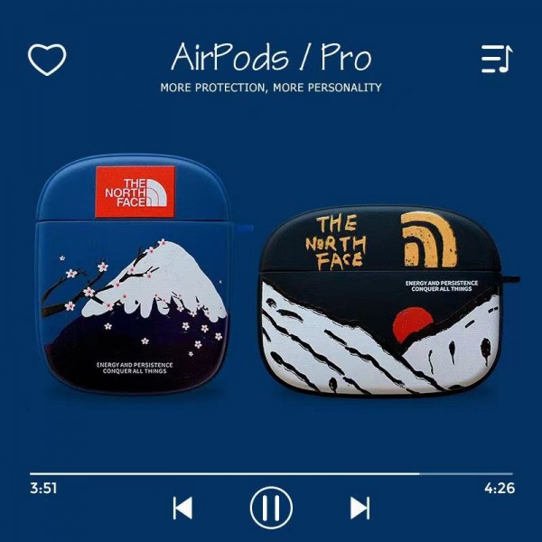 ザノースフェイスairpods pro2ケースハイブランド The North Face おしゃれプリント エアーポッズ プロケース カラビナ付き便利airpods 2 1カバー