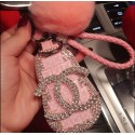 シャネル キーケースブランド Chanel キーホルダー キー収納バック キラキラ 贅沢風 ファション おしゃれ ポンポン付き レディース かわいい キー保護ケース