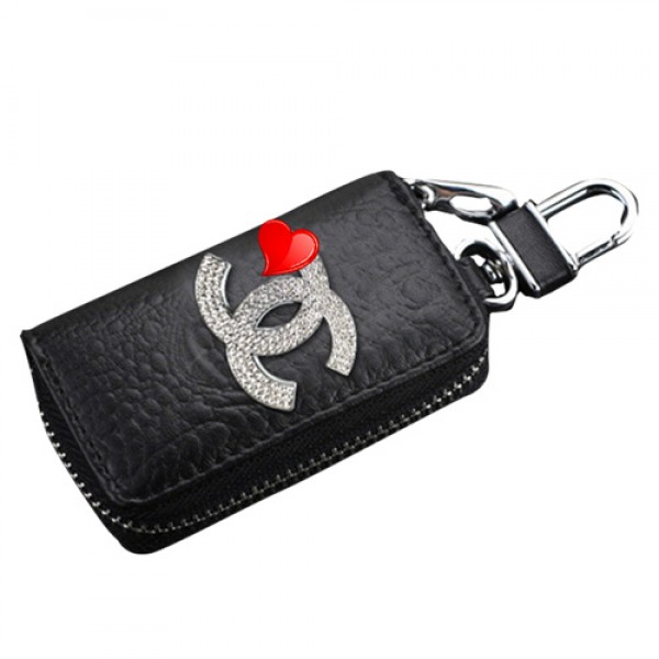 人気ブランドシャネルキーケース Chanel キーチェーン レディース バッグチャーム ピンク/ブラック 車キー対応 スマートキーケース かわいい  鍵入れ プレゼント