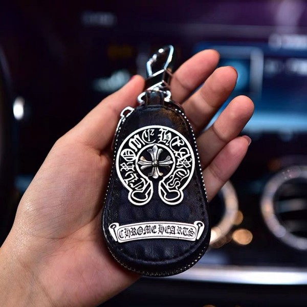 ブランドクロムハーツキーホルダー 運転免許ケース Chrome Hearts キーケース カー用品 上品 ファション 人気 ブランド レザーキーケース 十字ロゴ キーホルダー
