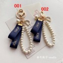 ブランドDior ディオール キーホルダー 真銖付きキーチェーン 女性 ディオール風 パールリボン キーホルダー バッグチャーム キーリング かわいい アクセサリー