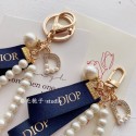 ブランドDior ディオール キーホルダー 真銖付きキーチェーン 女性 ディオール風 パールリボン キーホルダー バッグチャーム キーリング かわいい アクセサリー