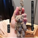 グッチルイヴィトン キーチャーム 可愛いクマキーチェーン 革製 カーキーペンダント ブランドGucci キーホルダ ー モノグラム柄 カバン飾り ファッション プレゼント 誕生日