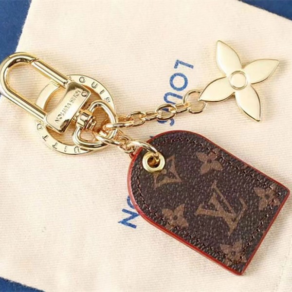 LV ルイヴィトン風 モノグラム キーホルダー ブランドキーチェーン キーリング フラワーチャーム バッグアクセサリー 高級感 精緻 かわいい レディース