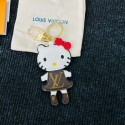 ハイブランドLVルイヴィトンキーホルダーかわいいハローキティ型 レザーキークリップ 可愛い バッグチャーム キーリング プレゼント 少女感
