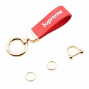 Supreme シュプリーム車用キーホルダー PU革 ブランド車のキーチェーン 紛失防止 lv スマートキー通用タイプ おしゃれ 男女兼用 流行り キーリング
