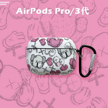 カウズ ブランドエアーポッズ プロ収納ケース防塵可愛い風Air Pods Proケースkaws保護Air Pods1/2/3ケース 耐衝撃 落下防止Air Pods Proケース 