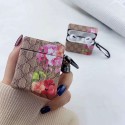 高級感 花柄 Gucci Airpods Pro 1/2イヤホンケース 落下防止 全面保護カバー ス 耐衝撃トラップ付 グッチ エアーポッズ プロ1/2ケース 収納 レザー素材   可愛い 頑丈 軽量  紛失防止 着脱簡単 (スーツケースデザイン)