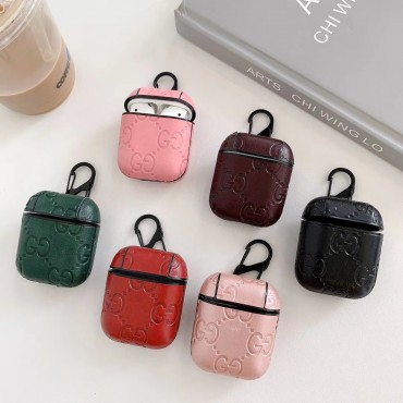 カラビナ付き Gucci airpods pro1/2ケース 人気 ブランド  高級 韓国 芸能人 グッチエアーポッズ プロ1/2ケース型押し かわいい ペア おしゃれ 革 高級 大人 頑丈 メンズ レデイーズ 送料無料 激安