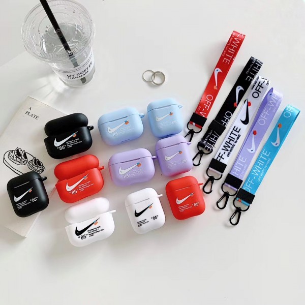 ブランド ナイキ オフ ホワイト airpods pro1/2ケースカバー ブランド パロディ 新型  ペアルック nike offwhite エアーポッズ プロ1/2ケース高校生 人気 激安 スポーツ風  通販 充電可