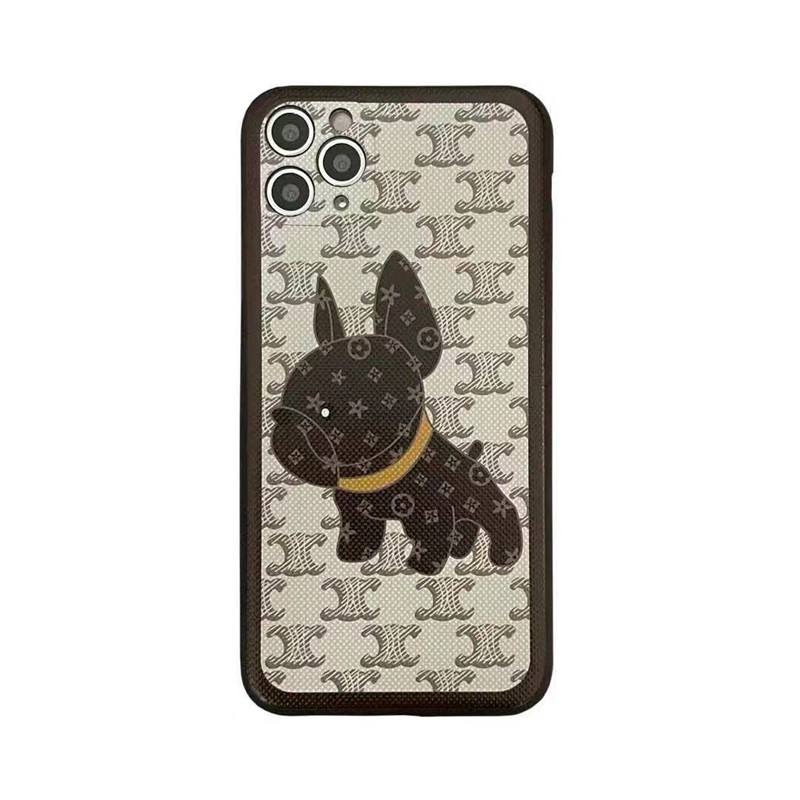 かわいい犬絵柄iphone11/11promax/12miniケースCeline