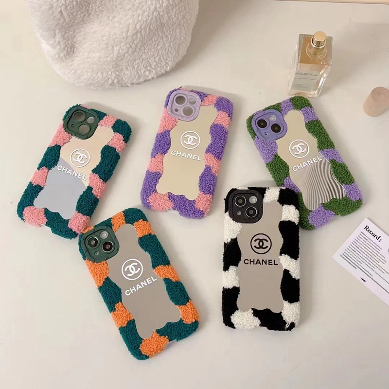 Chanel iphone14/14plus/14pro maxケース もこもこフレーム