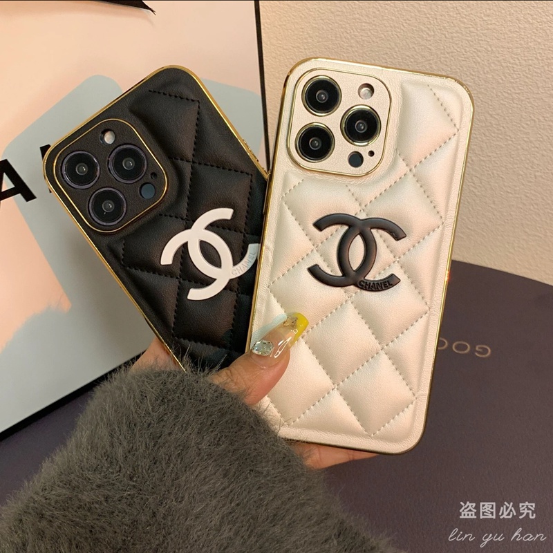 シャネル iphone14plus/14pro maxケース メッキフレーム 耐衝撃