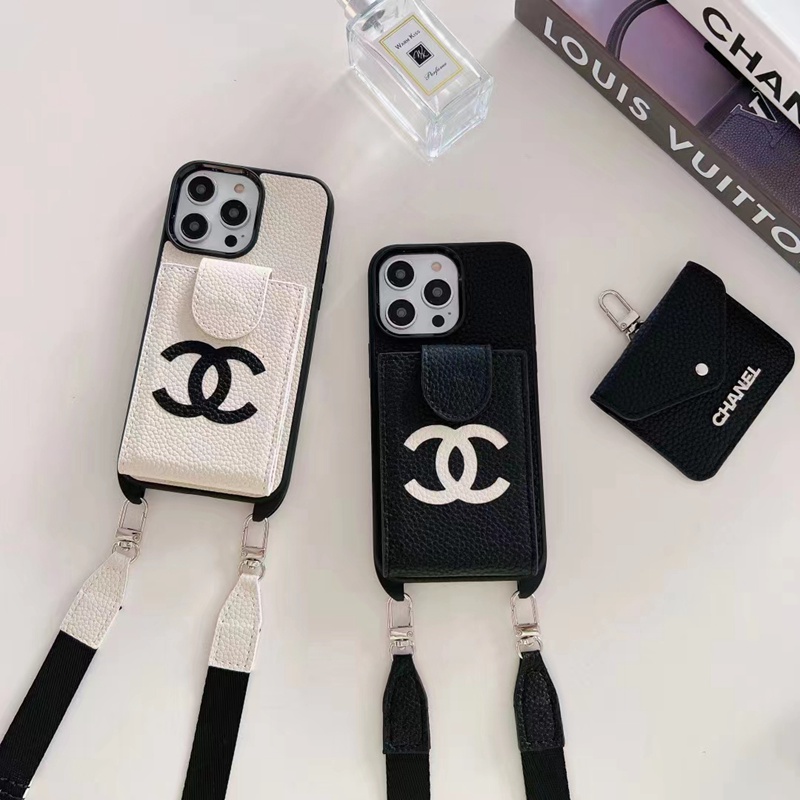 シャネル chanel ブランド iphone15plus/15pro maxケース カードポケット付き 収納 ミニポーチ付き 高品質 携帯便利人気 アイフォン15カバー