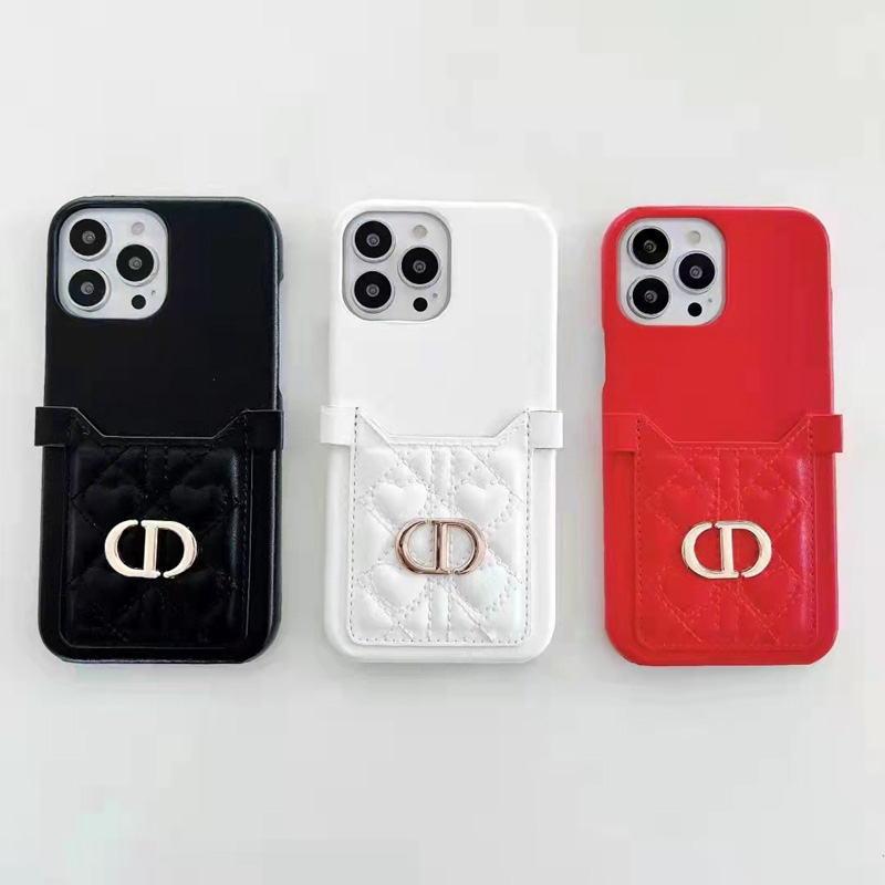 シンプルハート菱格レザーiphone12/12pro/12promaxケースDior