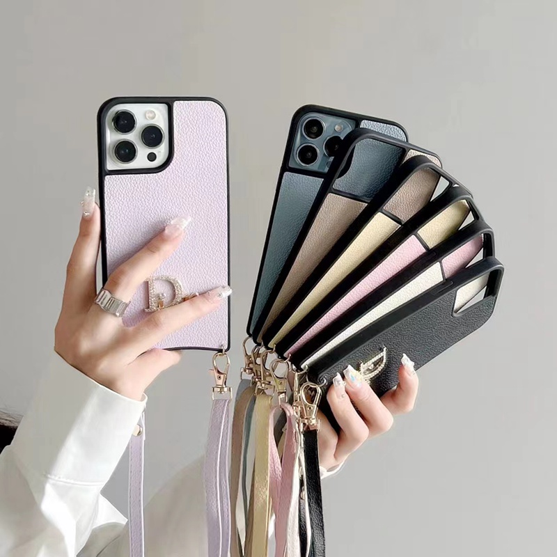 ディオールiphone13/13pro/13pro maxケース ストラップ付き
