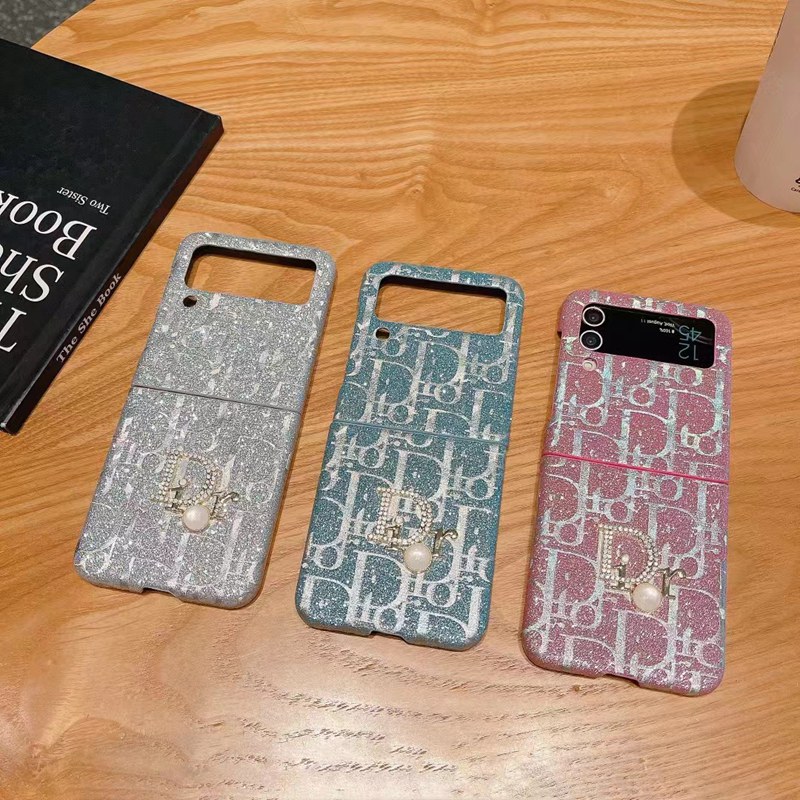 ディオールgalaxy z flip4 zflip5ケース 折り畳み 高品質 