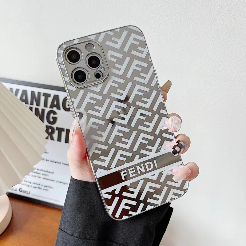 フェンディiphone13/13mini/13promaxケース鏡面メッキ