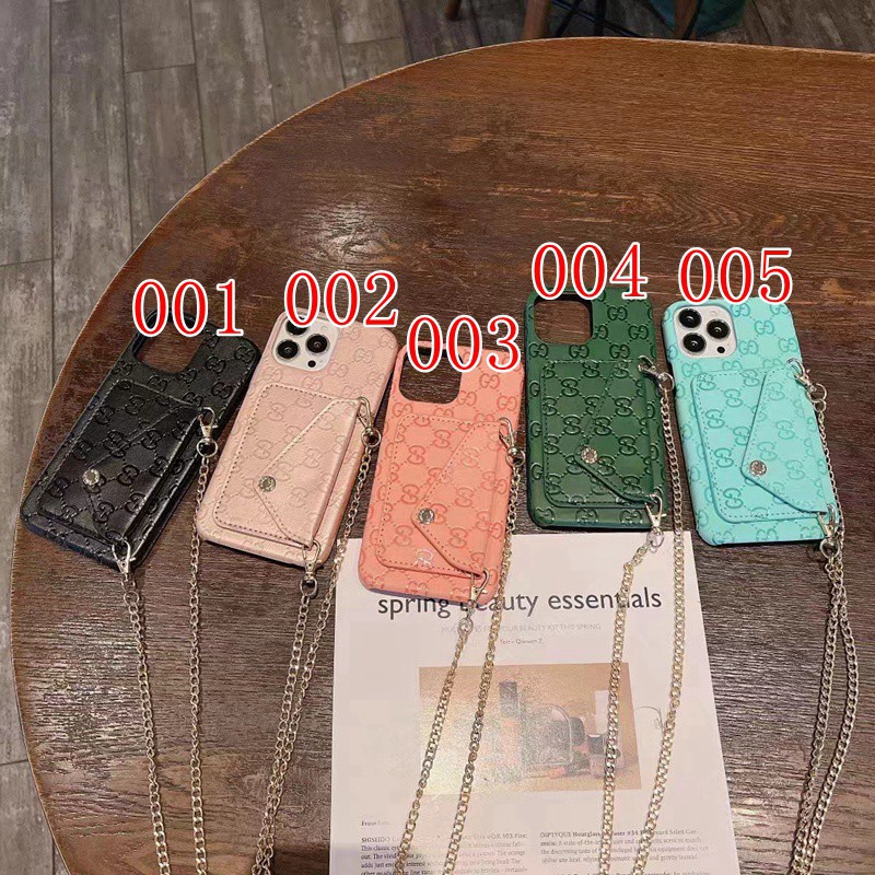 グッチブランド iphone 14ケース カードポケット付き 収納