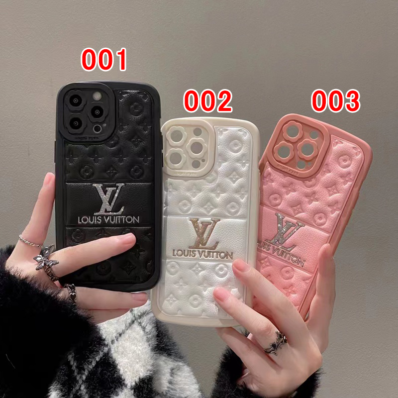 ルイヴィトンiphone14plusケースハイブランドlouis vuitton ソフトレザー